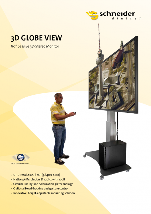 Schneider Digital 3D GlobeView 80“ passive 3D-Stereo Monitor