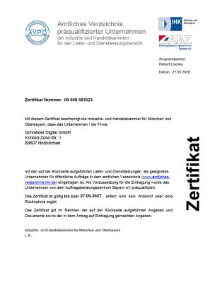 Amtliches Verzeichnis
präqualifizierter Unternehmen